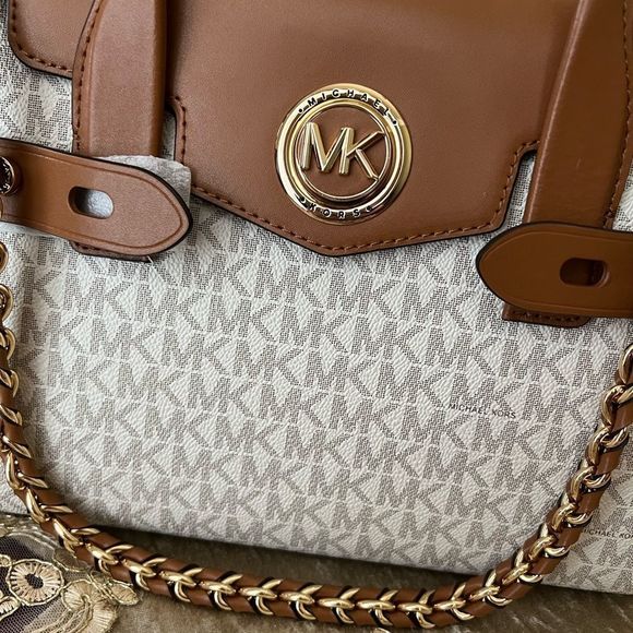Michael Kors Brown and Cream Satchel